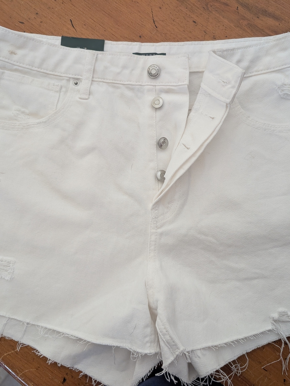 wild fable White Button-Front Denim Shorts